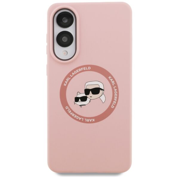 Karl Lagerfeld case for Samsung Galaxy S25 Edge MAGNETIC SILICONE DOUBLE HEADS pink