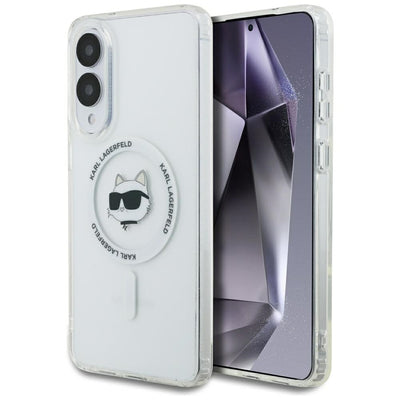 Husa Karl Lagerfeld pentru Samsung Galaxy S25 Edge HC Magsafe IML Metal Choupette Head Alb