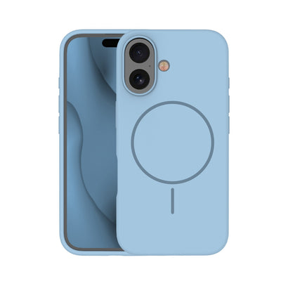 Husa Silicone Thin Mag pentru iPhone 16 6,1" Albastru deschis