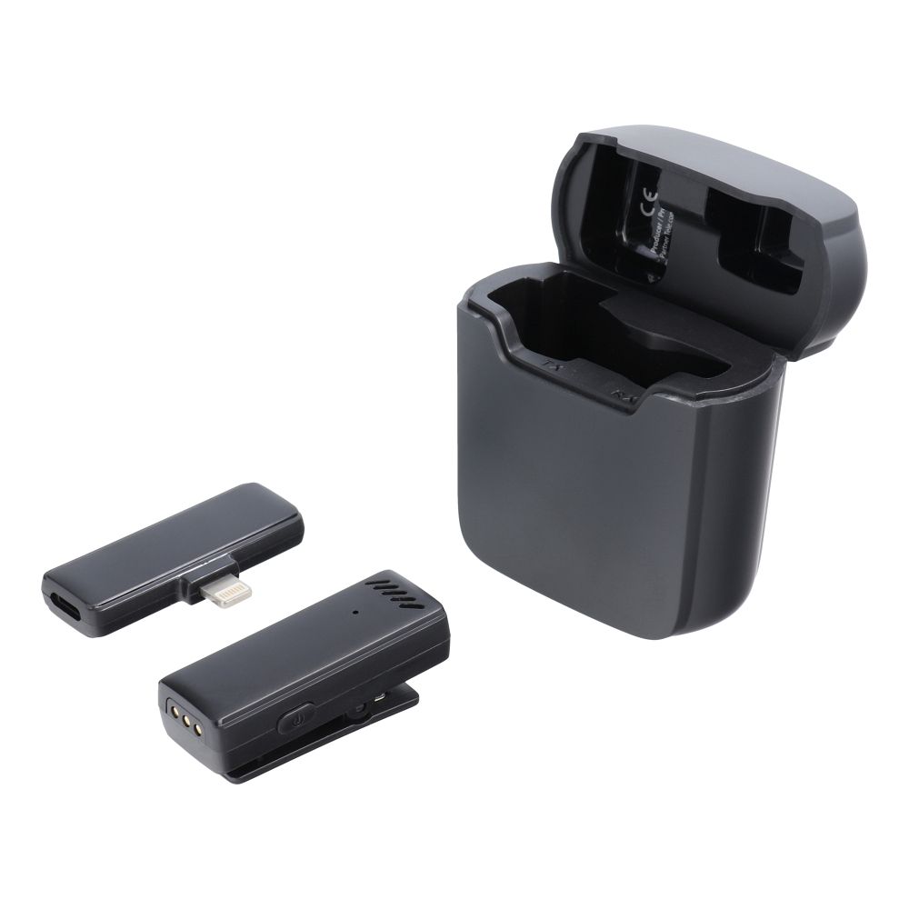 Husa Wireless Lavalier Microphone Lightning cu Charging S11 Negru