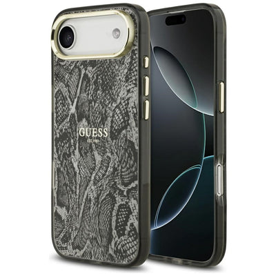Husa Guess Python Pattern Magsafe pentru iPhone Air Negru