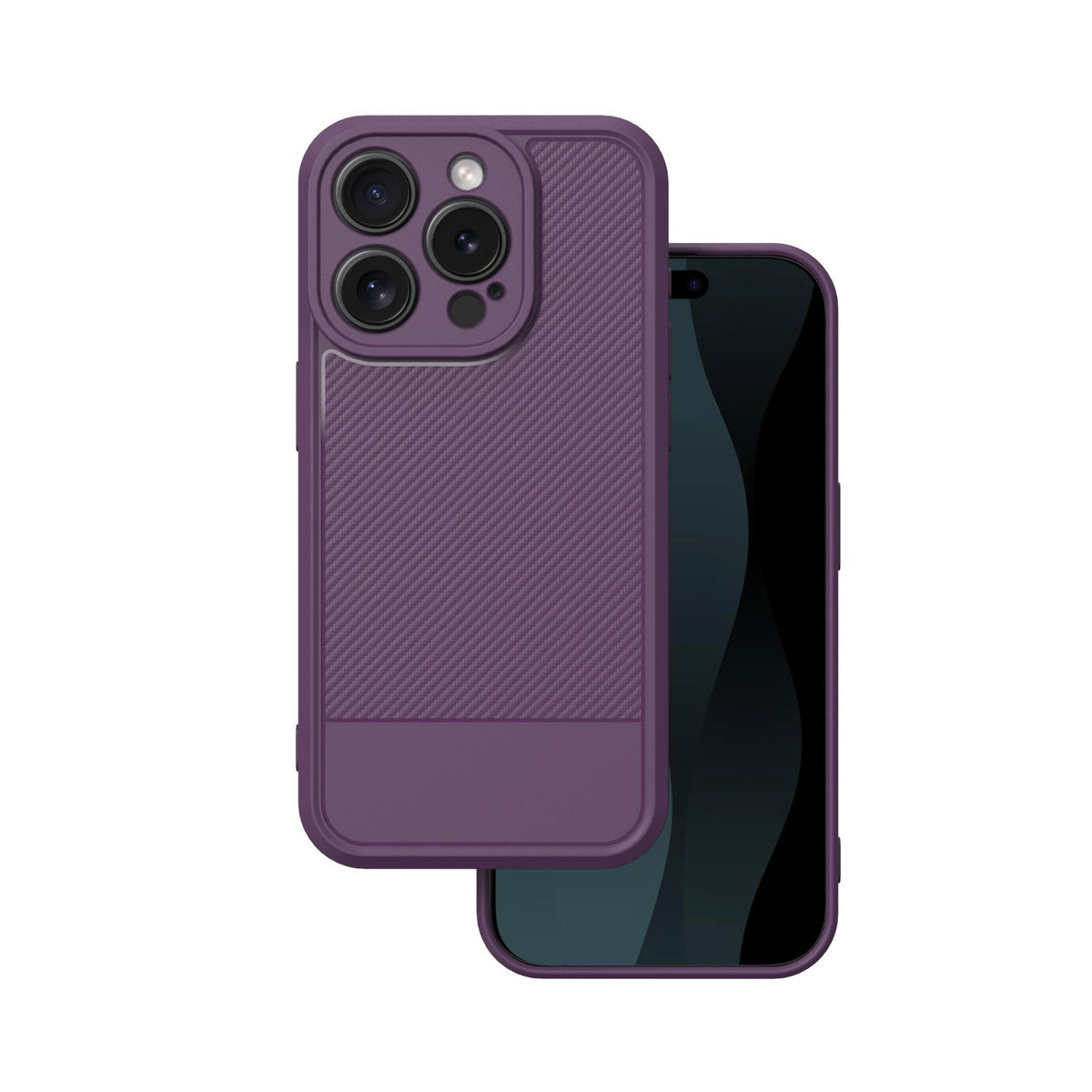 Husa Simple Carbon pentru iPhone 15 Pro 6,1" Mov