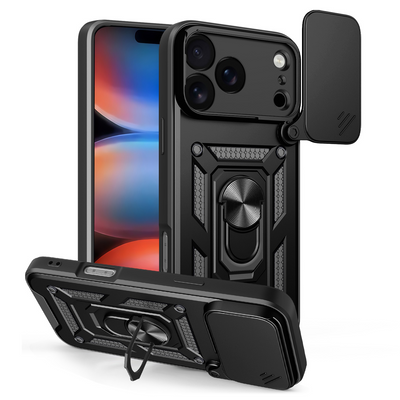 Husa Defender Slide pentru iPhone 17 Pro Max 6,9" Negru