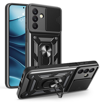 Husa Defender Slide pentru Samsung Galaxy A17 4G / A17 5G / A26 5G Negru