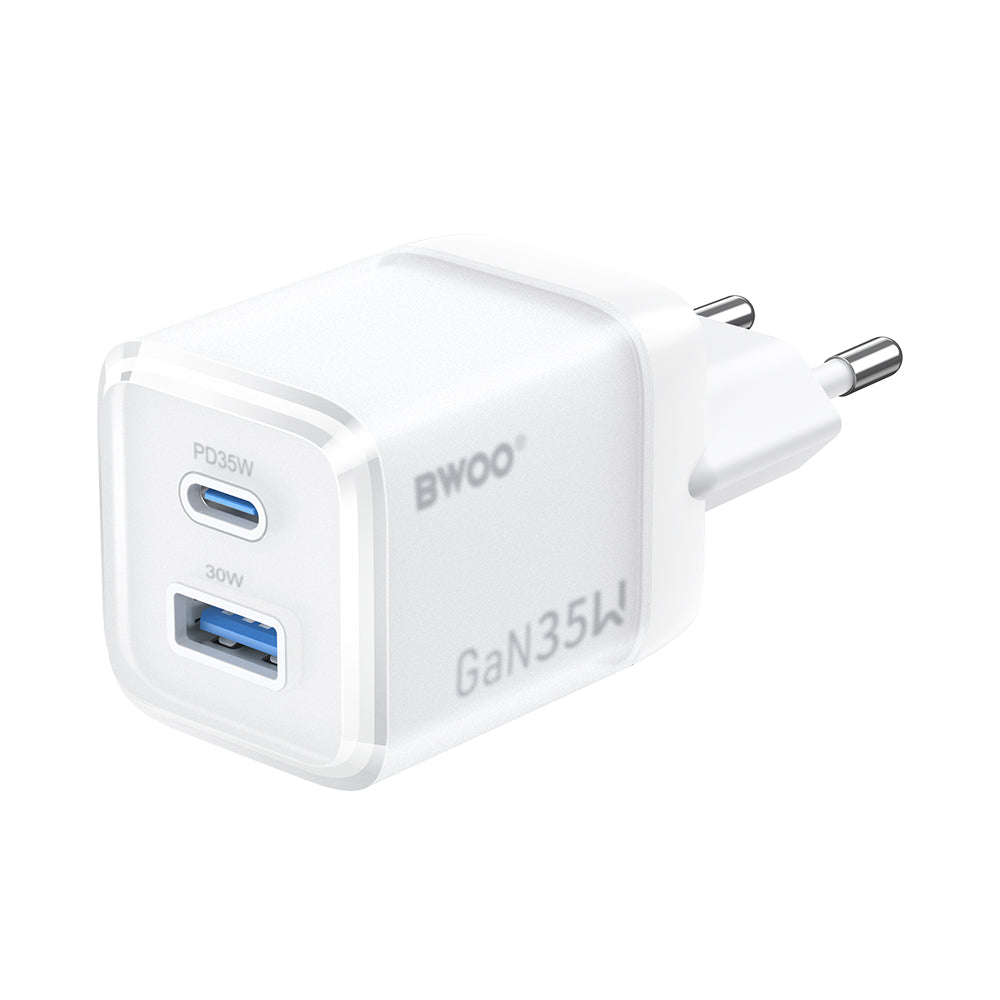 Incarcator priza BWOO Gan Cda222 PD 35W 1 X USB 1 X Usb-c, Alb