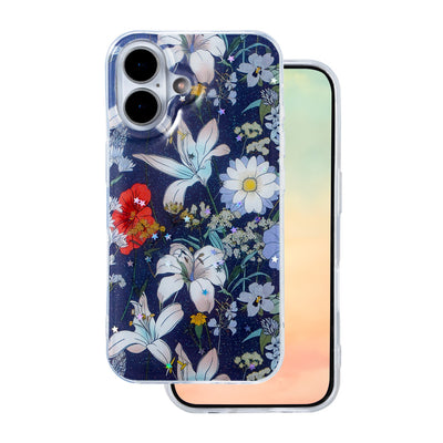 Husa Glow Glam pentru iPhone 16 6,1" Albastru