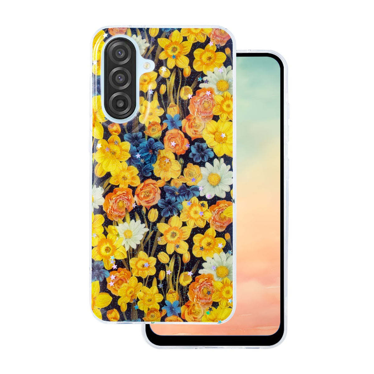 Husa Glow Glam pentru Samsung Galaxy A17 4G / A17 5G Portocaliu