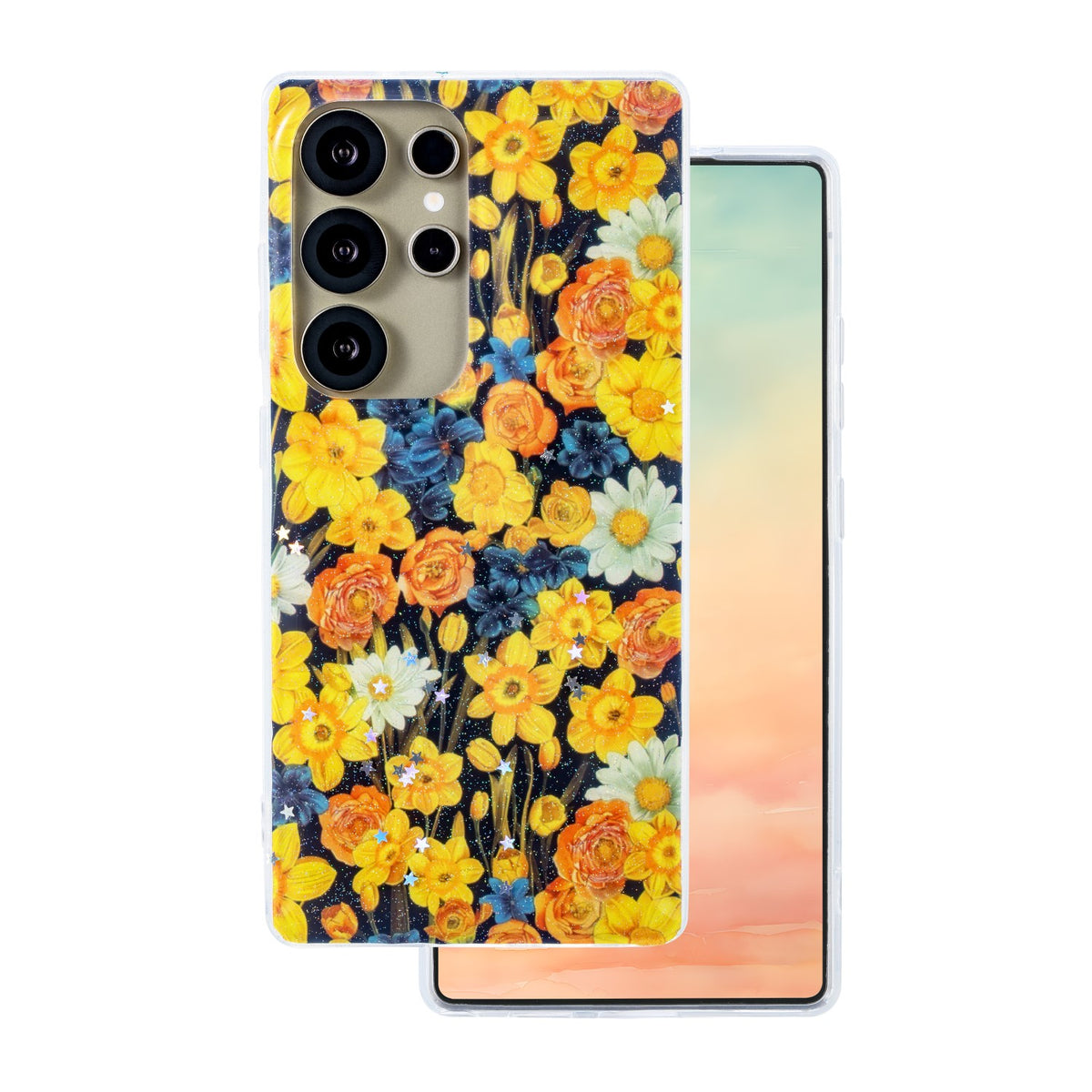 Husa Glow Glam pentru Samsung Galaxy S25 Ultra Portocaliu
