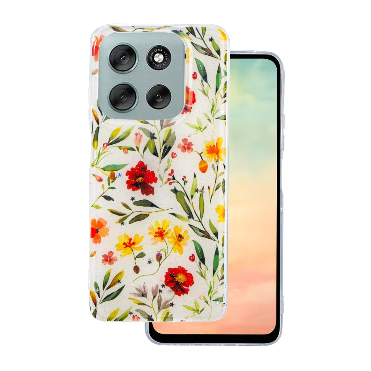 Husa Glow Glam pentru Motorola Moto G86 Alb