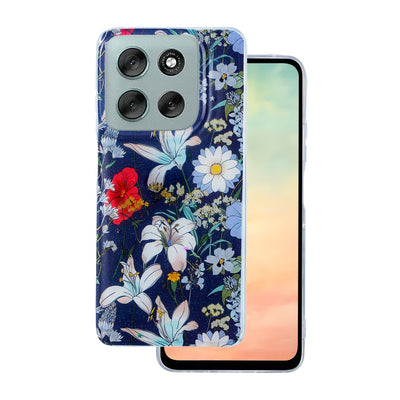 Husa Glow Glam pentru Motorola Moto G86 Albastru