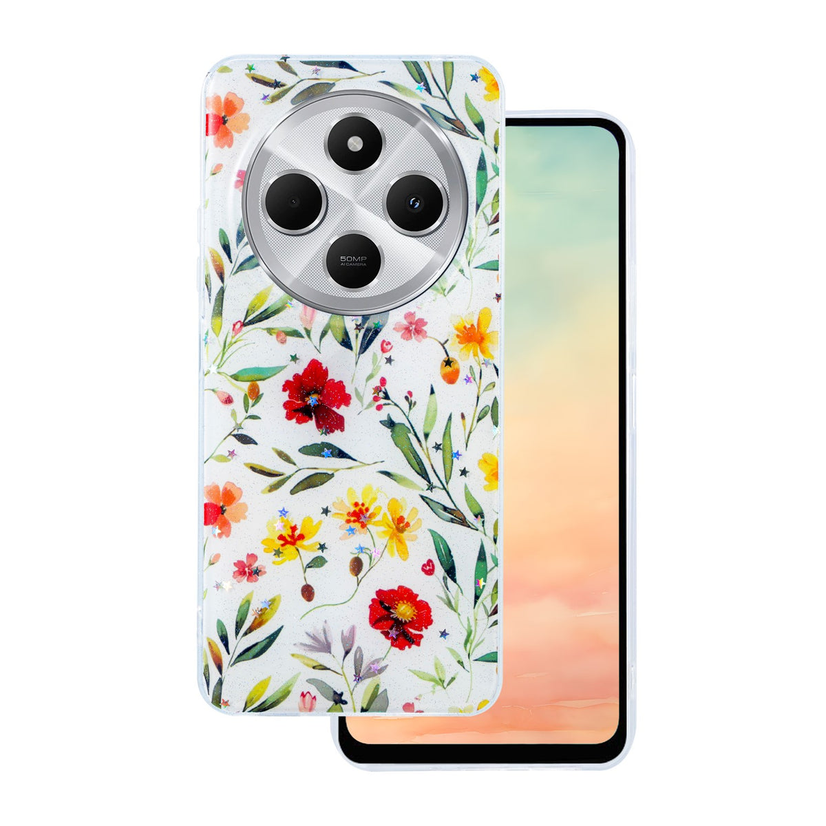 Husa Glow Glam pentru Xiaomi Redmi Note 14 Pro 5G (Global) / Note 14 Pro Plus 5G (Global) Alb