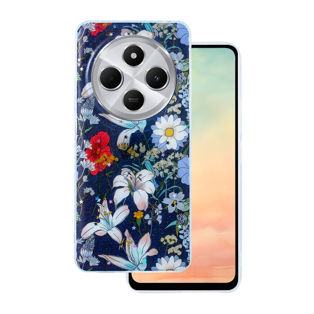 Husa Glow Glam pentru Xiaomi Redmi Note 14 Pro 5G (Global) / Note 14 Pro Plus 5G (Global) Albastru