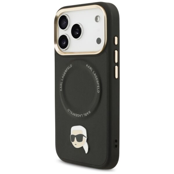 Karl Lagerfeld Big Strap Karl Metal Logo MagSafe case for iPhone 17 Pro Max black