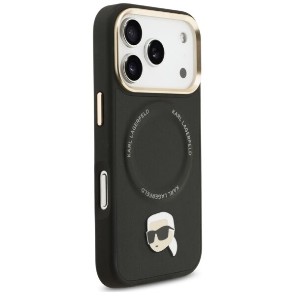 Karl Lagerfeld Big Strap Karl Metal Logo MagSafe case for iPhone 17 Pro Max black