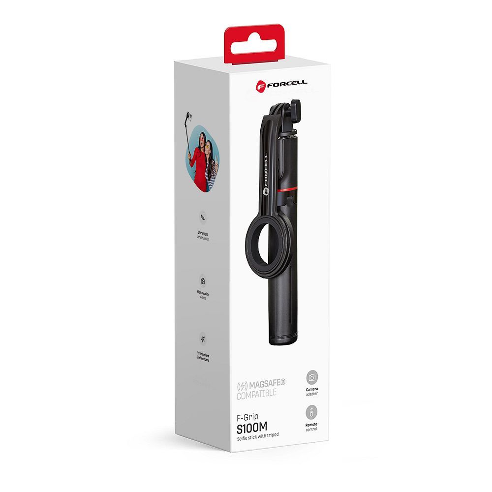 Suport auto Forcell F-grip Magselfie S100m Selfie stick cu Wireless Remote Control Negru