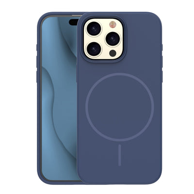 Husa Silicone Thin Mag pentru iPhone 15 Pro 6,1" Albastru inchis