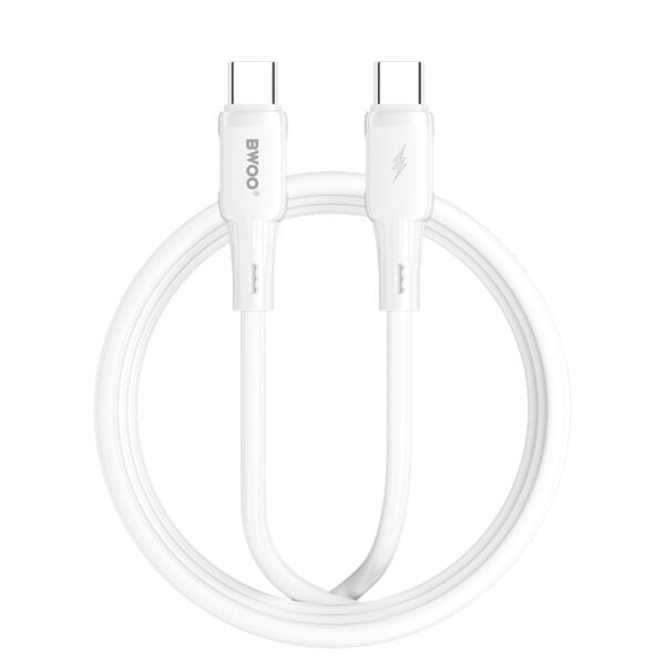 BWOO silicone cablu X329CC 65W USB-C 1m Alb
