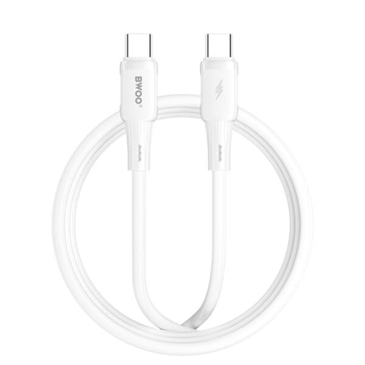 BWOO silicone cablu X329CC 65W USB-C 1m Alb