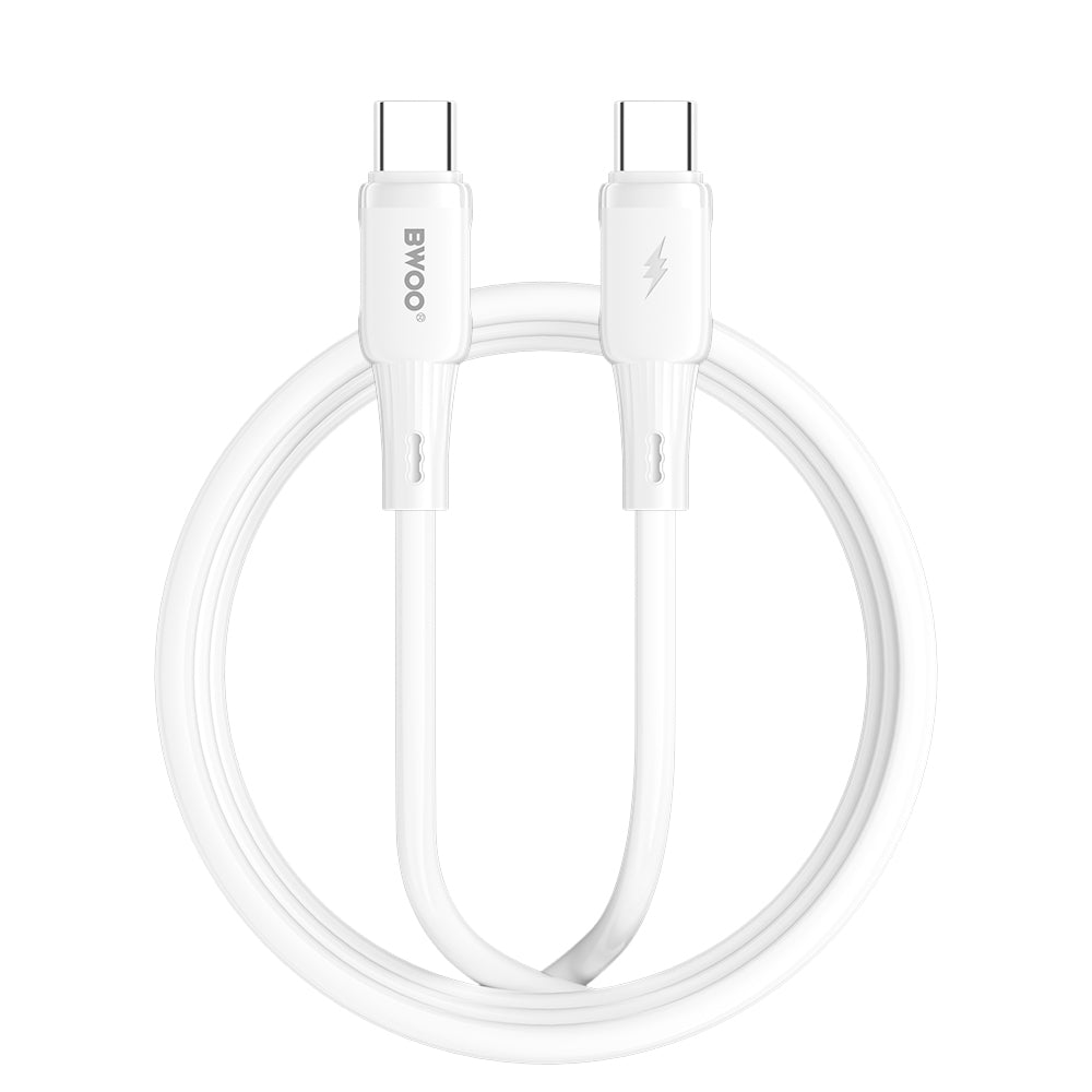 BWOO silicone cablu X329CC 65W USB-C 1m Alb