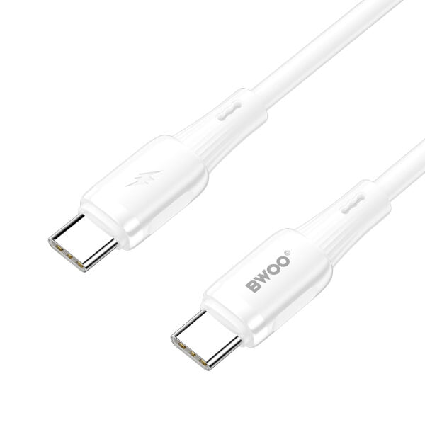 BWOO silicone cablu X329CC 65W USB-C 1m Alb