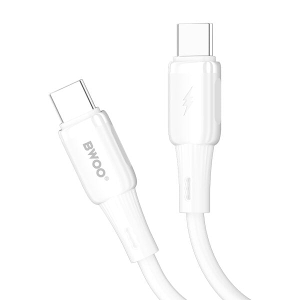 BWOO silicone cablu X329CC 65W USB-C 1m Alb