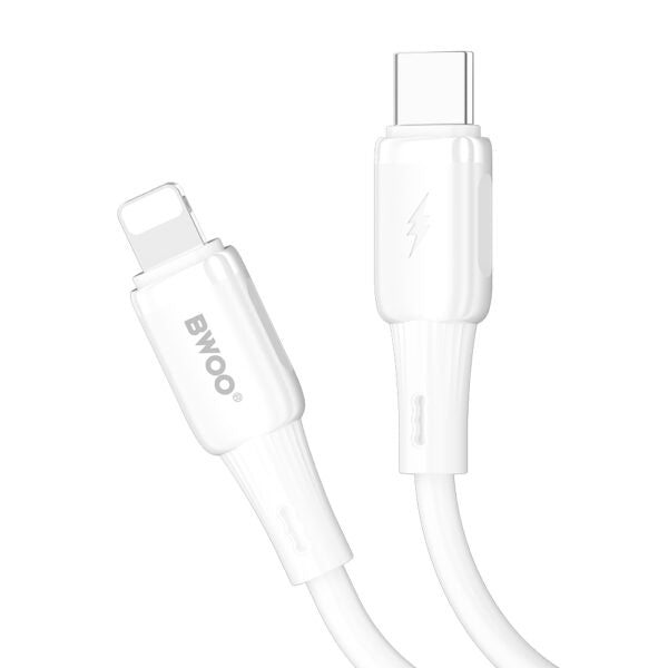 BWOO silicone cablu X329CL 27W USB-C - lightning 1m Alb