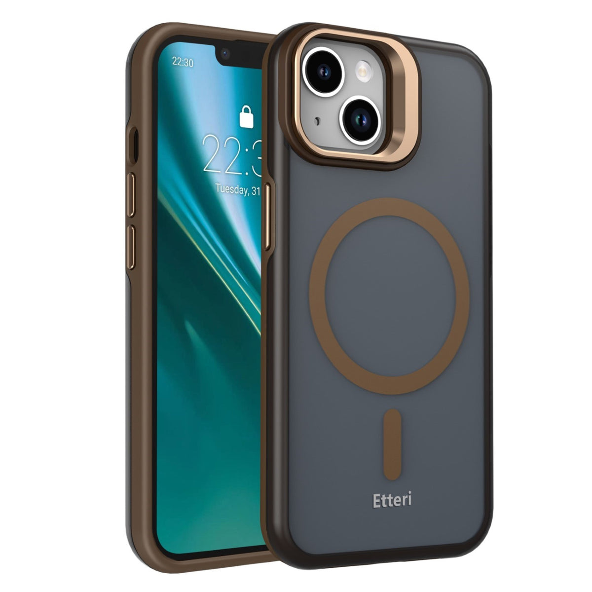 Husa Etteri Morning Fog pentru iPhone 15 6,1" Maro