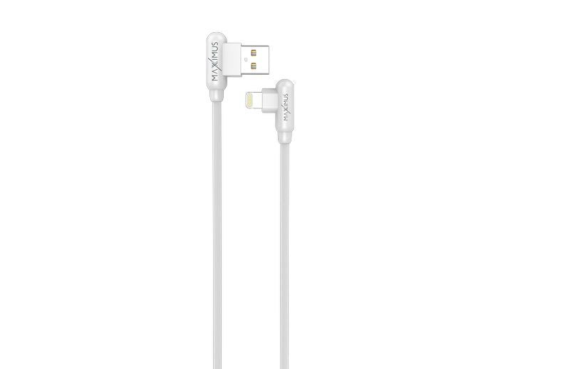 Cablu Mx Corner Fast Charge Lightning 2.4a/1m, Alb Angular