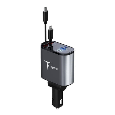 Incarcator auto T-phox Flexit 4in1 86w Gri