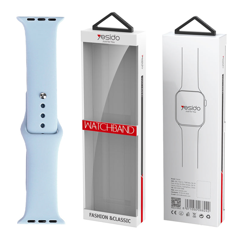 Curea Yesido Wb44 Silicone pentru Iwatch S 38/40/41 (97+110) #65 Albastru deschis