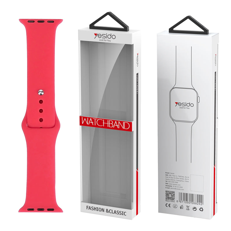 Curea Yesido Wb44 Silicone pentru Iwatch S 42/44/45 (97+118) #54 Rose Rosu