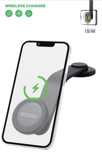 Suport auto T-phox Mag On 15w Magnetic Wireless Negru