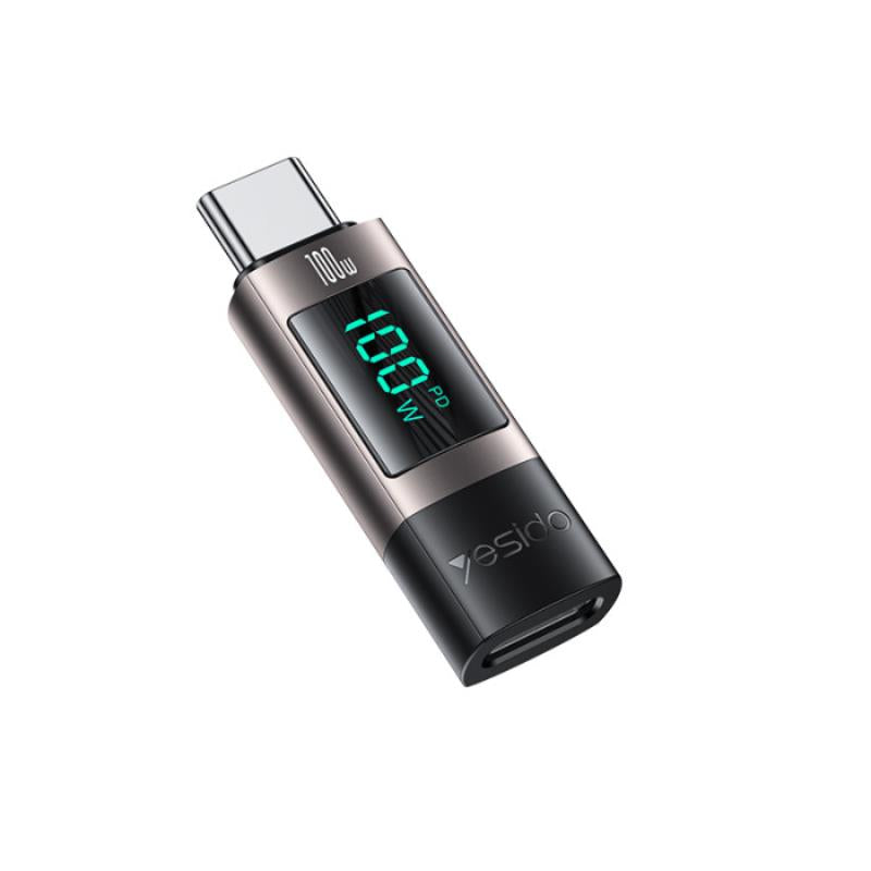 Adaptor Yesido Otg Gs24 Typ-c/Type-c LED 100w Negru