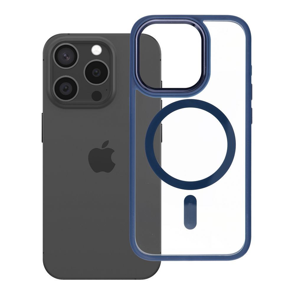 Husa Roar MAG Bumper Compatible cu Magsafe pentru iPhone 15 Pro Bleumarin
