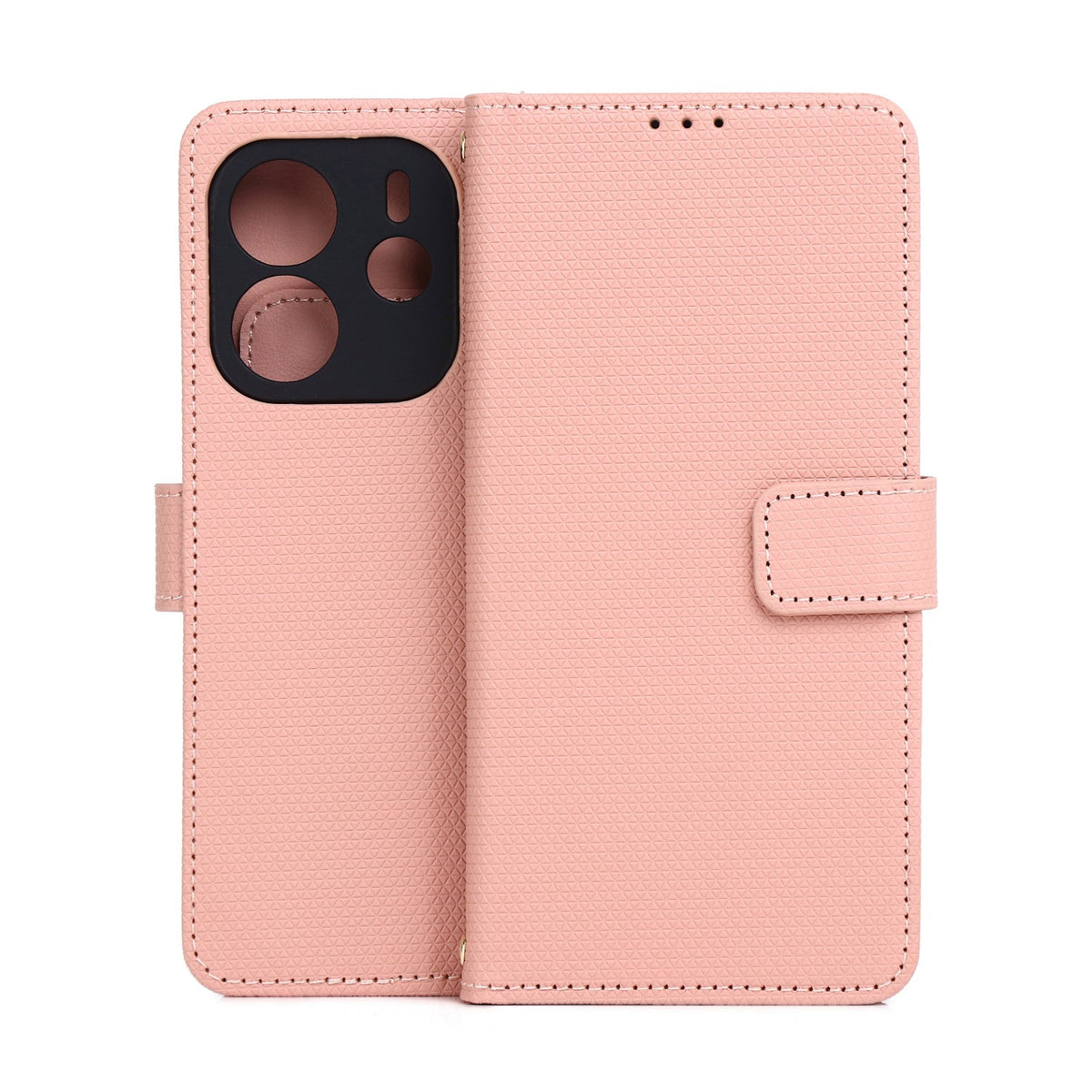 Husa Smart Triangle pentru Xiaomi Redmi Note 14 4G (Global) (164.84 X 78.15 X 8.16 Mm) Roz
