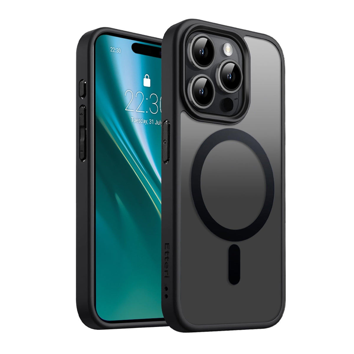 Husa Etteri Matt Mag pentru iPhone 15 Pro 6,1" Negru