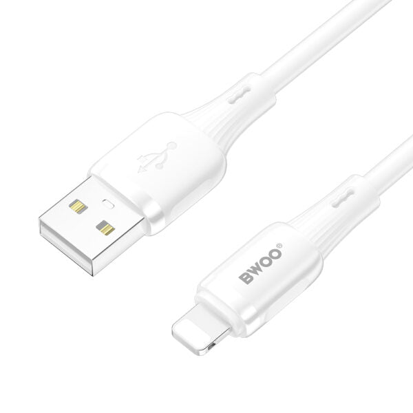 BWOO 3A silicone cablu X329L usb - lightning 3A 1m Alb