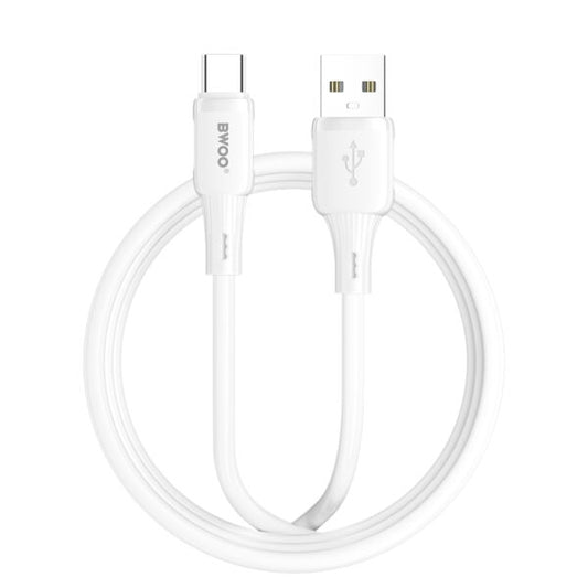 BWOO 3A silicone cablu X329C USB - USB-C 1m Alb