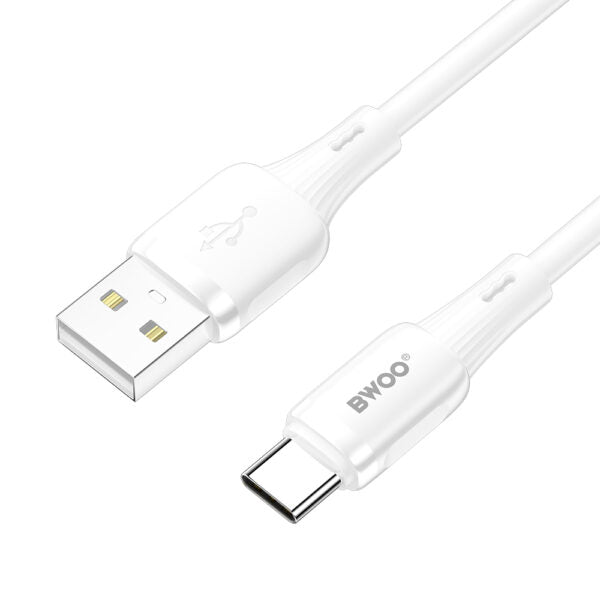 BWOO 3A silicone cablu X329C USB - USB-C 1m Alb