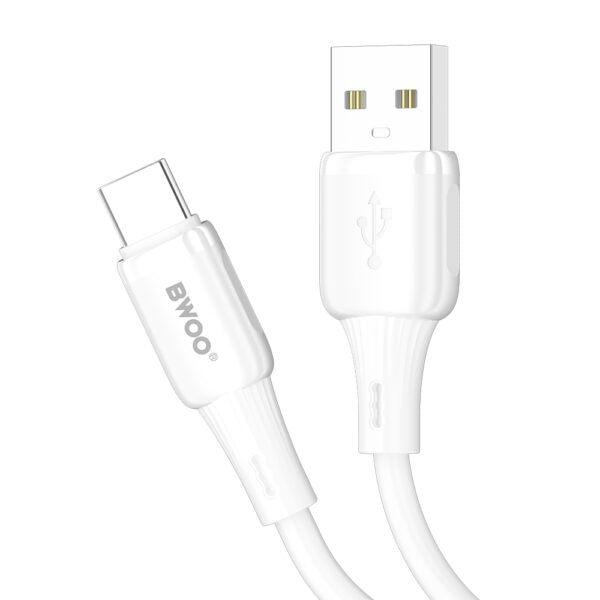 BWOO 3A silicone cablu X329C USB - USB-C 1m Alb