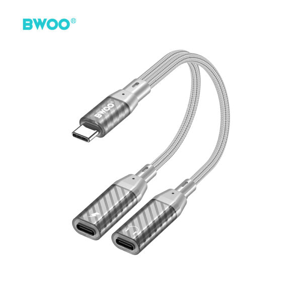 BWOO 2 in 1 Adapter 2 Type C ports to 3.5MM Jack BZ68