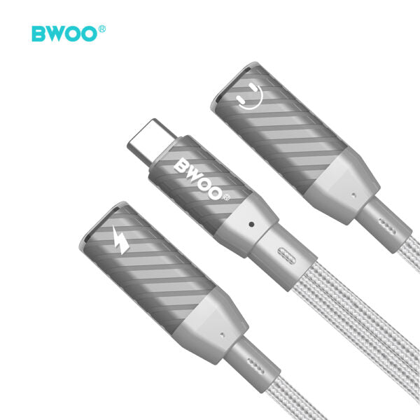 BWOO 2 in 1 Adapter 2 Type C ports to 3.5MM Jack BZ68