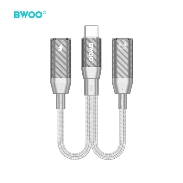 BWOO 2 in 1 Adapter 2 Type C ports to 3.5MM Jack BZ68