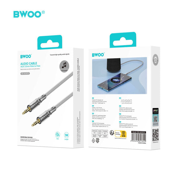 BWOO AUX cablu Support 3.5mm to 3.5mm audio AUX075