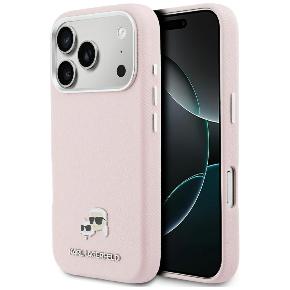Husă pentru iPhone 17 Pro Karl Lagerfeld 6,3" HC MAGSAFE PU FW W/ K&C HEAD PIN PINK – Roz