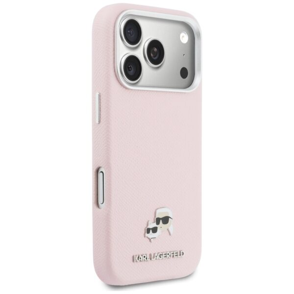Husă pentru iPhone 17 Pro Karl Lagerfeld 6,3" HC MAGSAFE PU FW W/ K&C HEAD PIN PINK – Roz