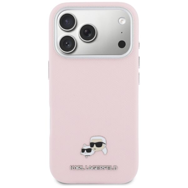Husă pentru iPhone 17 Pro Max Karl Lagerfeld 6,9" HC MAGSAFE PU FW W/ K&C HEAD PIN PINK – Roz