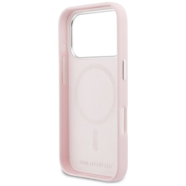 Husă pentru iPhone 17 Pro Max Karl Lagerfeld 6,9" HC MAGSAFE PU FW W/ K&C HEAD PIN PINK – Roz