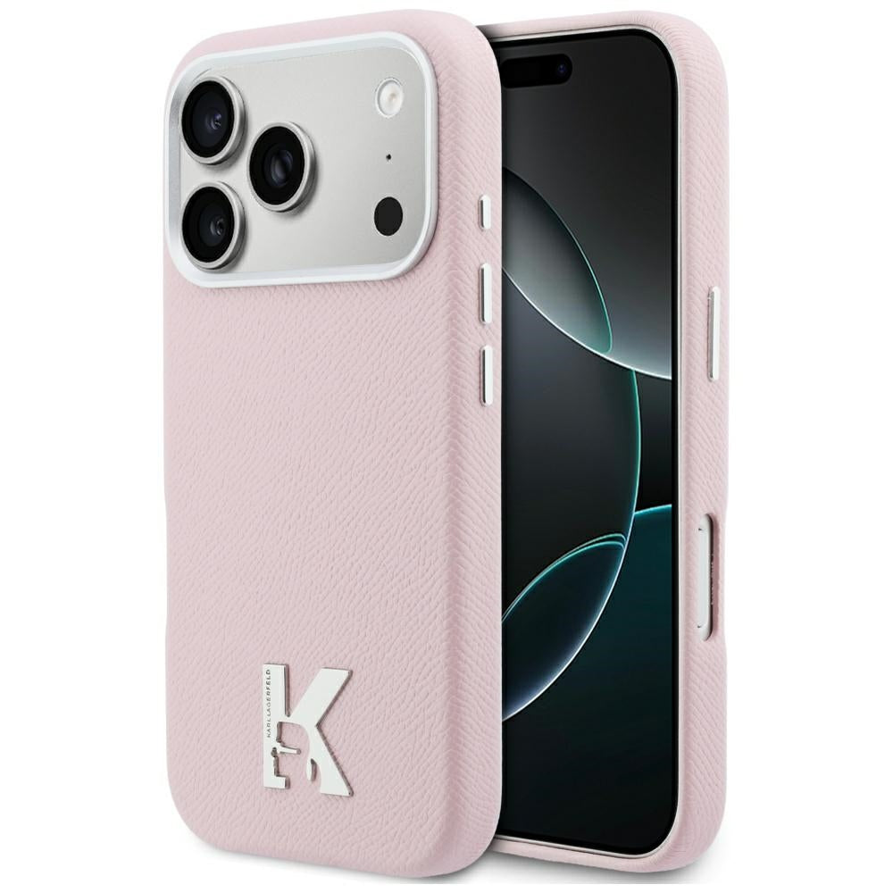 Husă pentru iPhone 17 Pro Max Karl Lagerfeld 6,9" HC MAGSAFE PU FW W/ KHEAD LOGO PINK – Roz