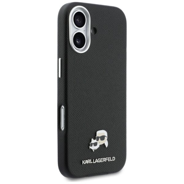 Husă pentru iPhone 17 Karl Lagerfeld 6,3" HC MAGSAFE PU FW W/ K&C HEAD PIN BLACK – Negru